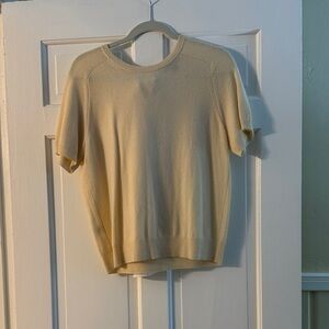 Ann Taylor Cream Short Sleeve cashmere Sweater